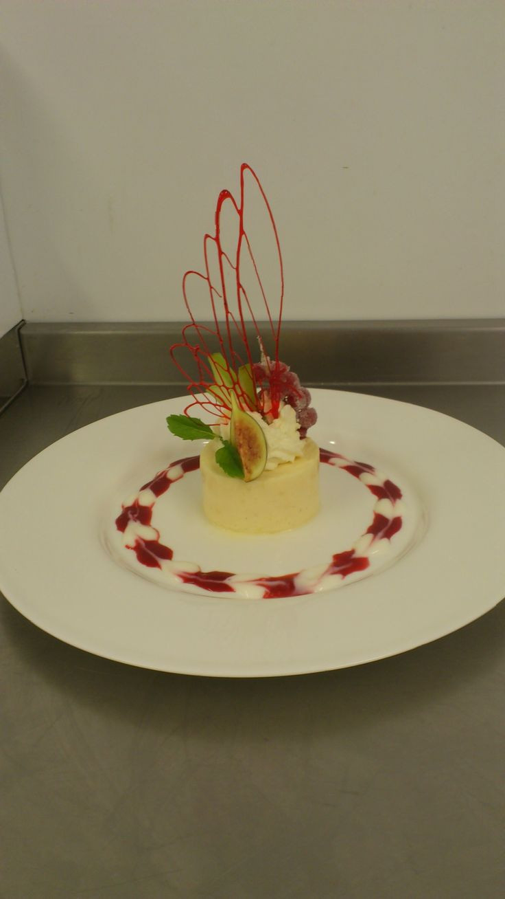 Vanilla Bavarois With Fig, Star Fruit And Candied Red Currants